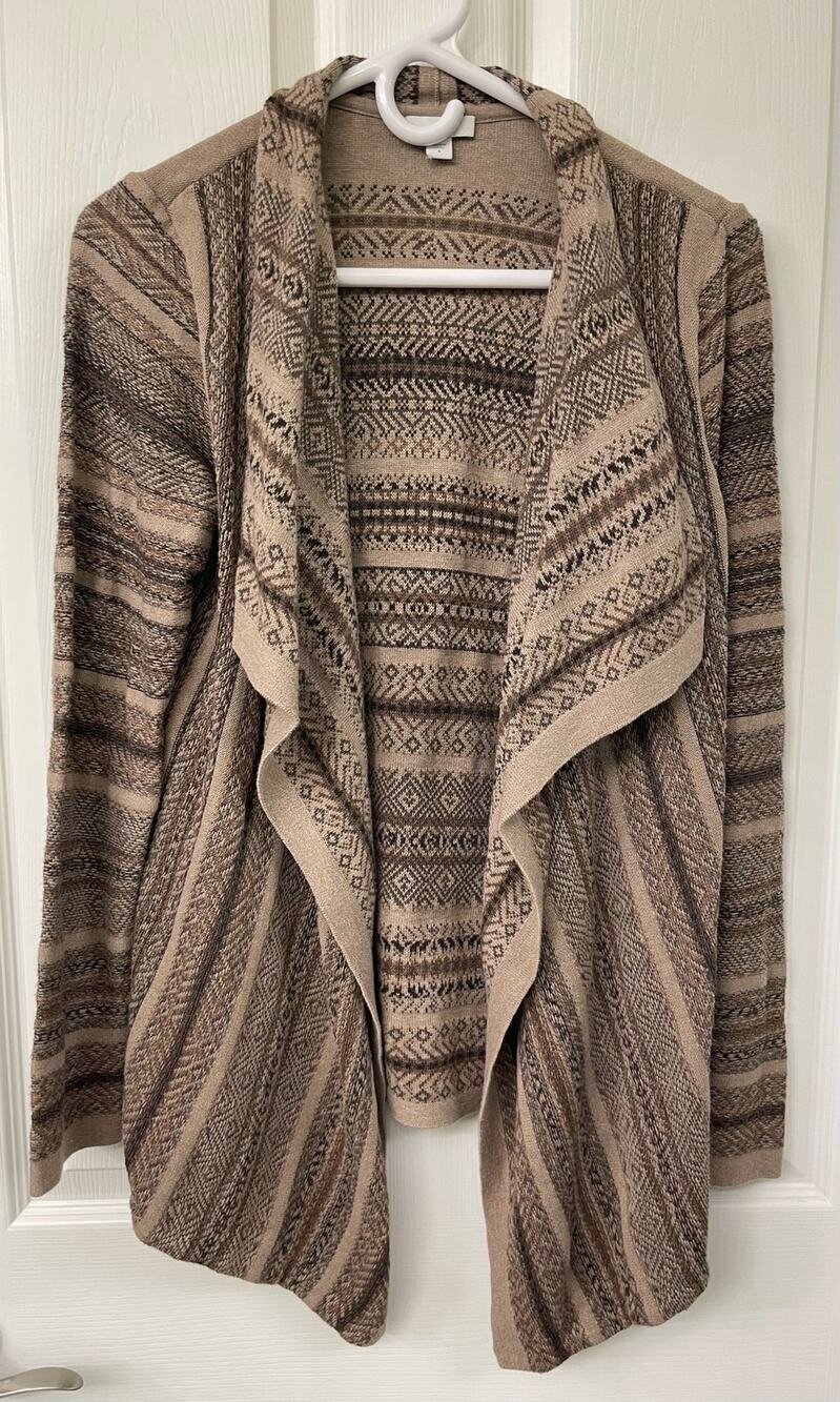 J.Jill open cardigan waterfall browntown Small